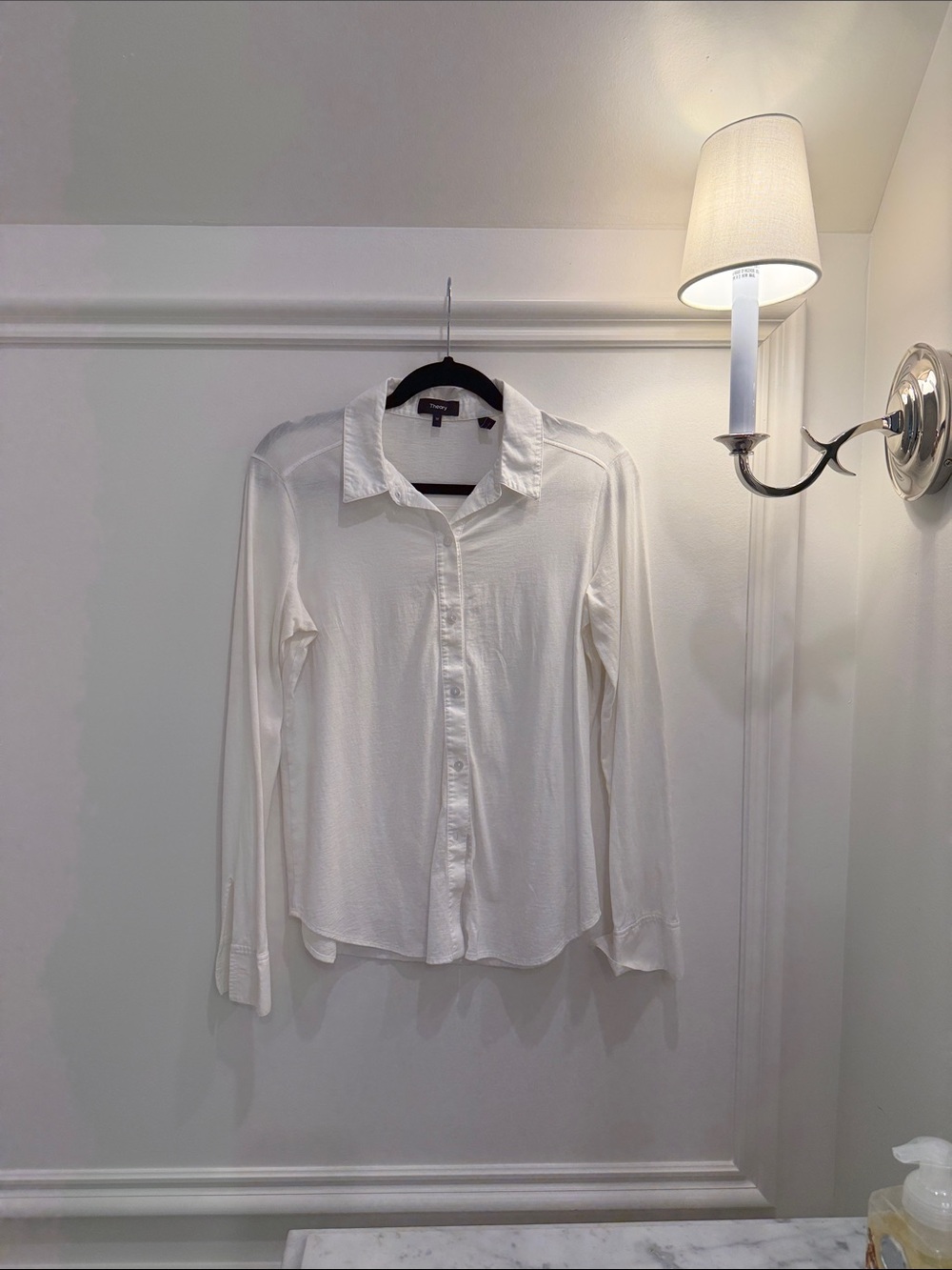 Theory Women's White Button-Down Shirt